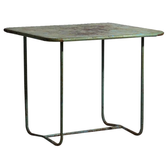 Mint Green Garden Table, 1920s For Sale