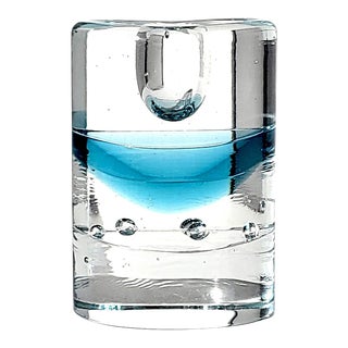 Vintage Iitala Arktia Glass Candle Holder Designed by Timo Sarpaneva For Sale
