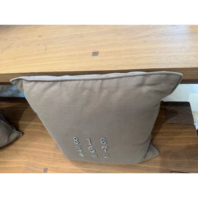 Vintage Embroidered Jean Francois Lesage Pillow With Numbers For Sale - Image 9 of 10