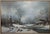 Mid 20th Century Large Signed H. Wood Original Oil Painting of European Winter Village Landscape – Framed For Sale - Image 10 of 16