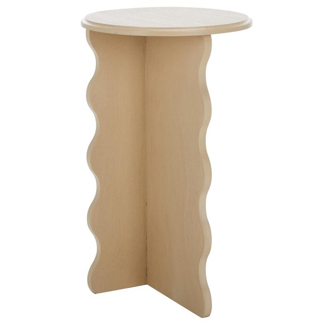 Lilith Wavy Accent Table in Natural For Sale In Philadelphia - Image 6 of 8