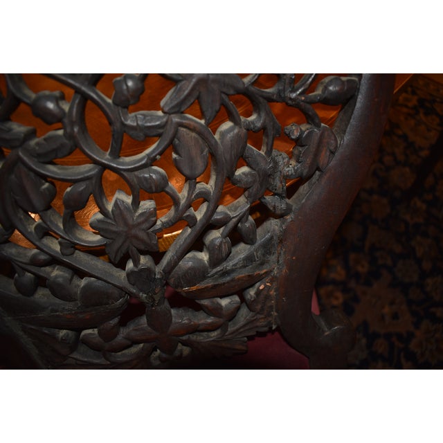 19th Century Set of Four Anglo Indian Rosewood Carved Side Chairs For Sale - Image 11 of 13