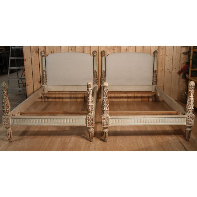 Vintage Louis XVI Style Twin Beds, 1930s, Set of 2 For Sale - Image 3 of 4