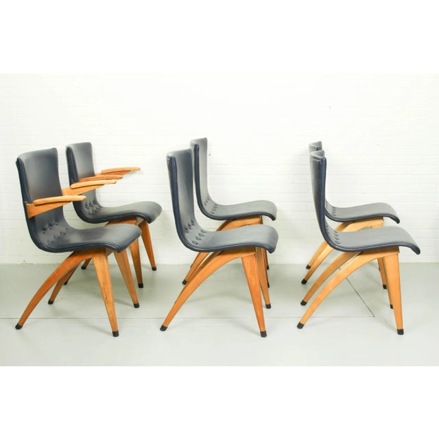 Leatherette Swing Model Dining Chair by Cor Van Os Culemborg, 1960s, Set of 6 For Sale - Image 4 of 18