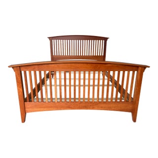 Chatam Reproductions Arts & Crafts Mission Style Queen Size Cherry Bed Frame For Sale