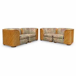 Vintage Pencil Reed Modular Love Seats - a Pair For Sale