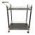 Vintage Italian Steel and Brass Drink Trolley Teacart With Black Fluted Legs and Smoked Glass For Sale