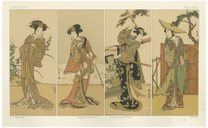 Four Women in Edo-Period Kimono, 1882, Print