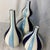 This is a vintage Jonathan Adler Happy Home Blue and White Striped 3-Piece Bud Vase Set featuring unique bulbous and...