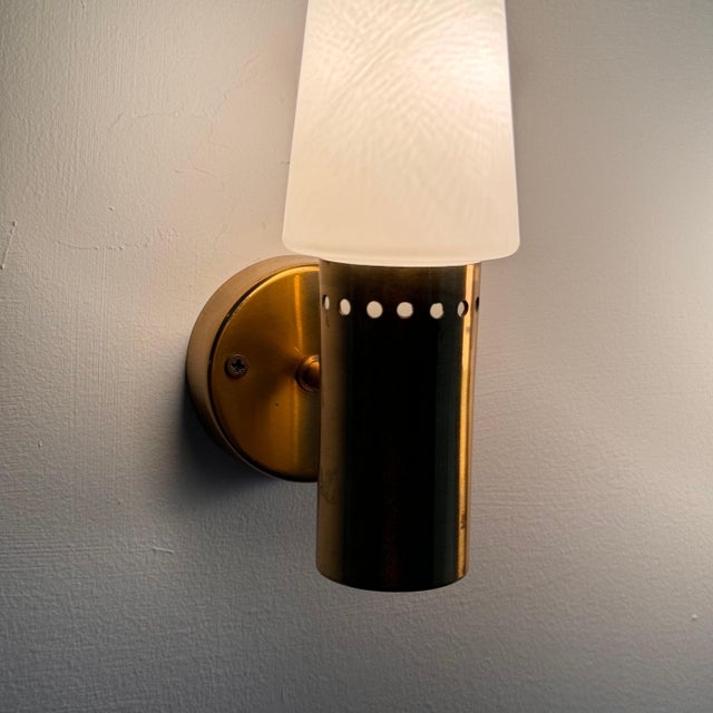 Brass and White Opaline Glass Wall Lights from Hans-Agne Jakobsson Ab Markaryd, Sweden, 1960s, Set of 2 For Sale - Image 11 of 18