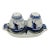 Vintage Hand-Painted Delft Ceramic Salt and Pepper Shakers in Tray For Sale