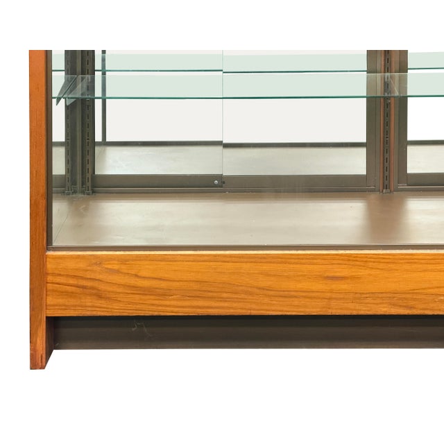 Vintage Glass Top Shelves Storage Display Showcase Cabinet For Sale - Image 12 of 17