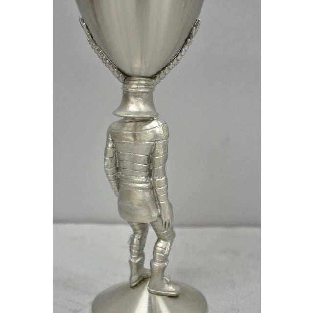 Vintage Royal Order of Jesters Figural Pewter Metal Mirth Is King Award Goblet For Sale - Image 9 of 14