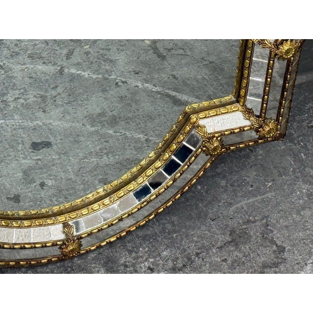 Gold Vintage Spanish Hollywood Regency Wall Mirror For Sale - Image 8 of 12