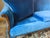 Restored Vintage Chippendale Style Camelback Sofa in Blue Velvet For Sale - Image 14 of 18