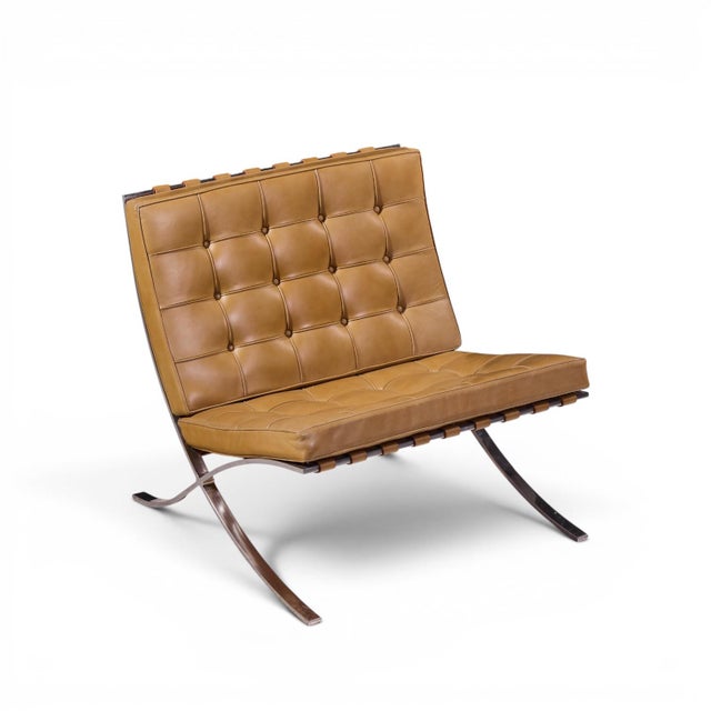Mies Van Der Rohe for Knoll Mid Century Barcelona Lounge Chairs - Pair For Sale - Image 12 of 13
