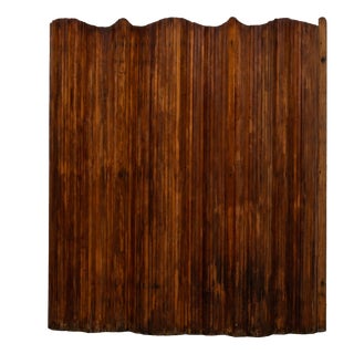 Antique Wavy Fir Wood Screen in the style of Baumann, 1930s For Sale