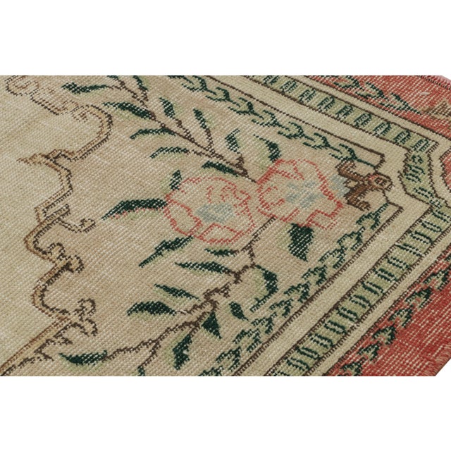 1960s Vintage Zeki Müren Rug, With Floral Geometric Patterns, From Rug & Kilim For Sale - Image 5 of 7