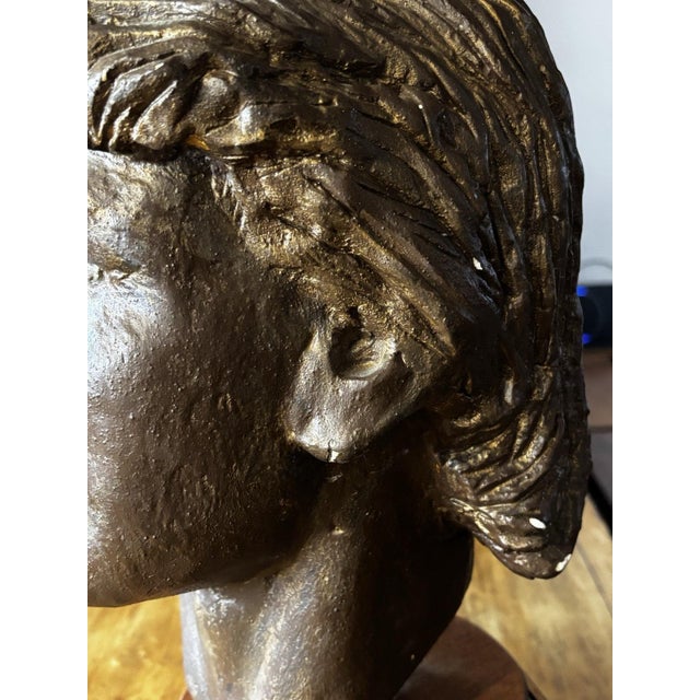 Bust of Young Man on Display Stand For Sale - Image 4 of 7