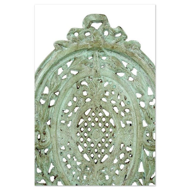 Weathered Cast Iron Garden Chair For Sale - Image 5 of 6