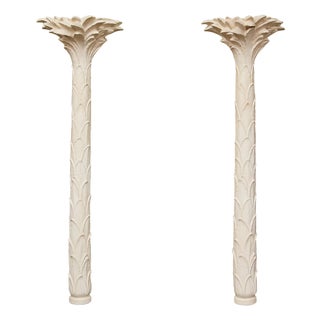 Mid 20th Century Hollywood Regency Palm Tree Wall Torchères, Dorothy Draper Inspired - a Pair For Sale