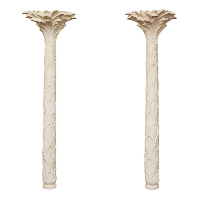 Mid 20th Century Hollywood Regency Palm Tree Wall Torchères, Dorothy Draper Inspired - a Pair For Sale