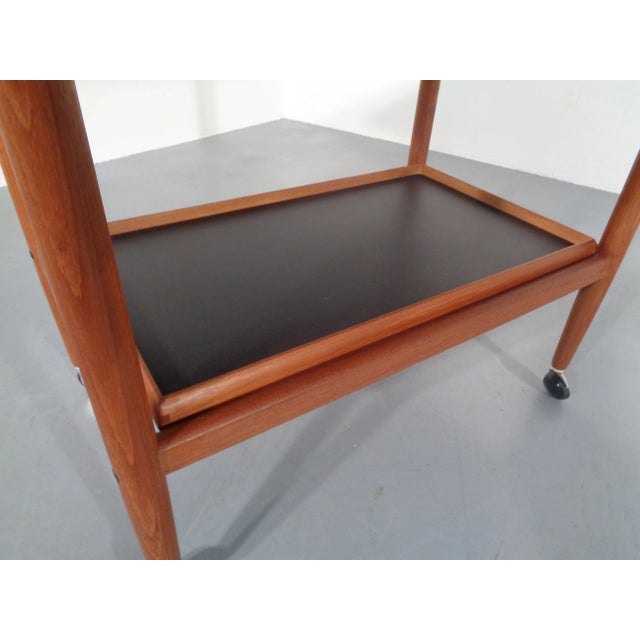 Teak Flip-Flop Expandable Cart with Removable Tray by Grete Jalk, 1960s For Sale - Image 14 of 17