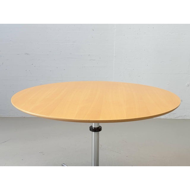1990s Classic Adjustable Usm Kitos Round Table in Beech from Usm Haller, 1990s For Sale - Image 5 of 14
