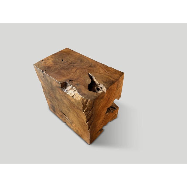 Contemporary Andrianna Shamaris Sculptural Teak Wood Side Table Or Coffee Table For Sale - Image 3 of 6
