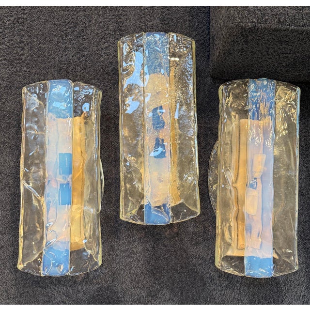 1970s Italian Murano Glass Wall Sconces by Mazzega - Set of 3 For Sale - Image 10 of 10