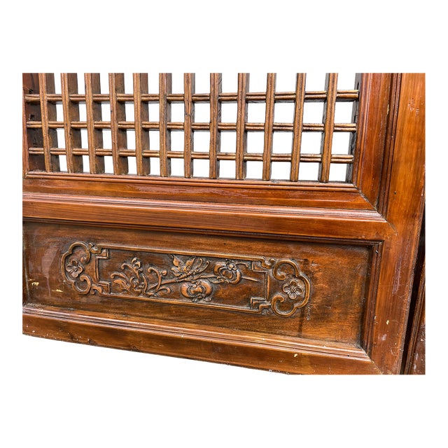 Mid 19th Century Chinese Antique Carved Panel Wall Hanging Set of 5 For Sale