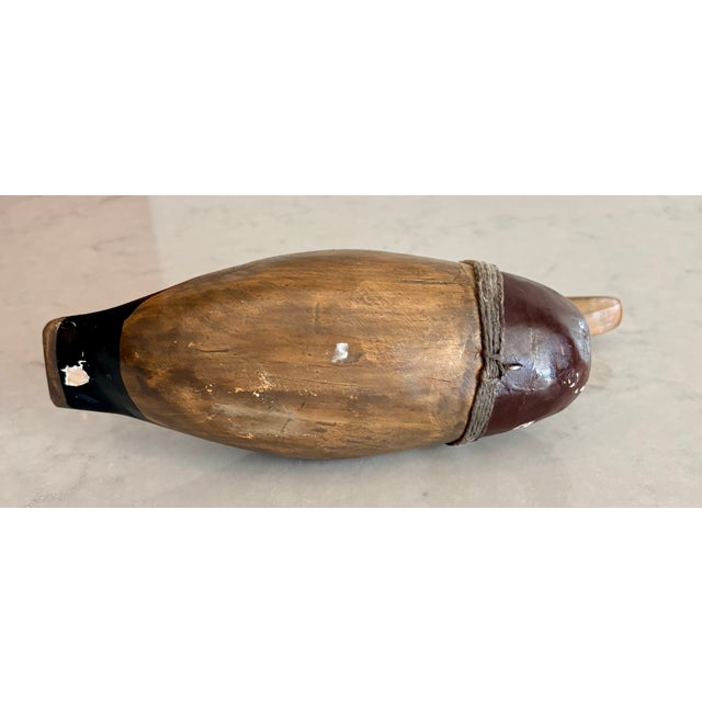 Brown Early 20th Century Folk Art Hand Carved Wooden Mallard Duck Decoy For Sale - Image 8 of 12