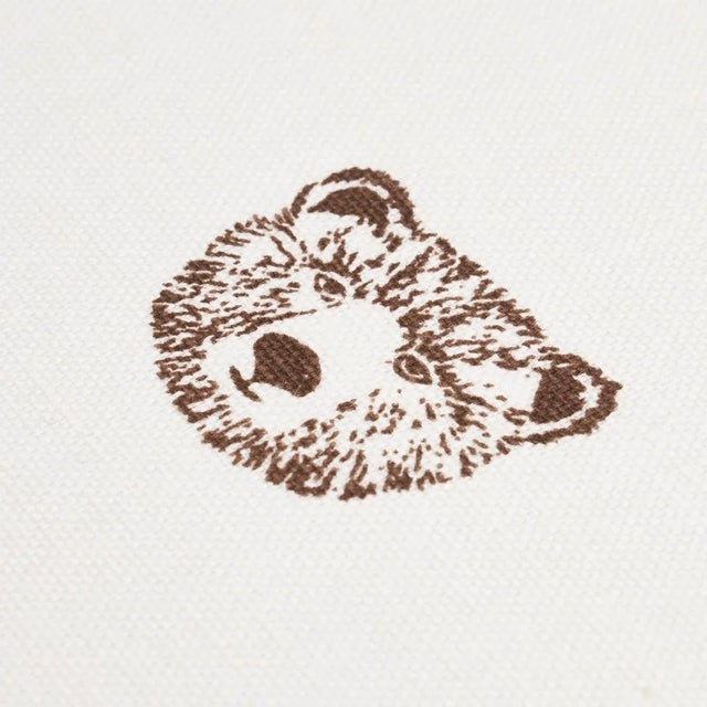 Schumacher Sample - Schumacher x Marie-Chantal Bear High Performance Print Fabric in Ivory For Sale - Image 4 of 5