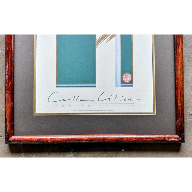 Wood Vintage Tall 48" Poster Calla Lilies by Yuriko Takata For Sale - Image 7 of 9