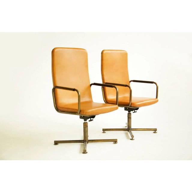 Mid-Century Modern C&B Italia Custom High Back Armchairs - A Pair For Sale - Image 3 of 10