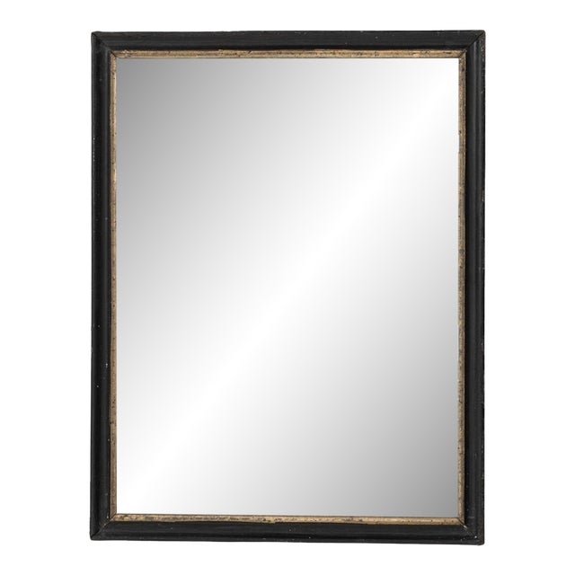 1880s French Wood Black Patinated Mirror For Sale