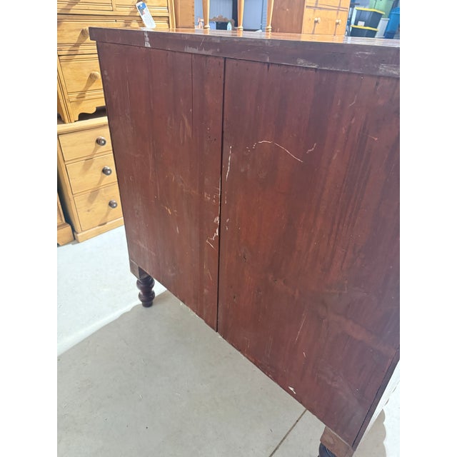 Antique Mahogany Two Over Three Drawers - Bow Front Chest of Drawers From England For Sale - Image 18 of 18