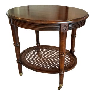 1990s Ethan Allen Oval End Table - British Classics For Sale