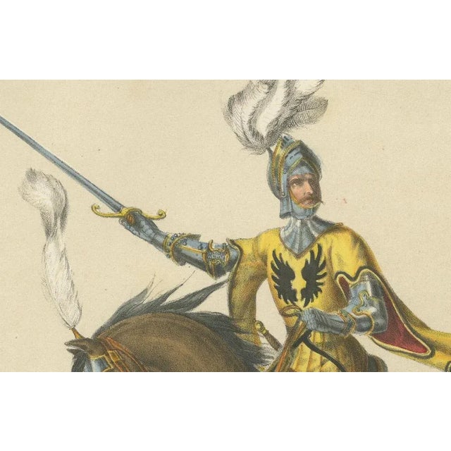 Mid 19th Century H. Jenny, Grand Cavalcade – Hans von Hallwyl and His Household Banner, 1855, Paper For Sale - Image 5 of 10