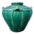 Vintage Large Glazed Green Ceramic Planter For Sale