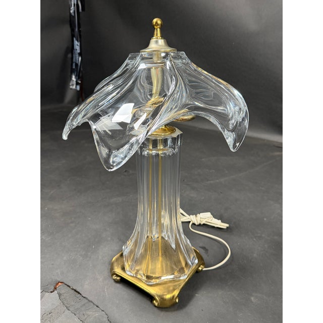 Vintage Cofrac Art Verrier Style French Crystal Table Lamp For Sale - Image 11 of 12