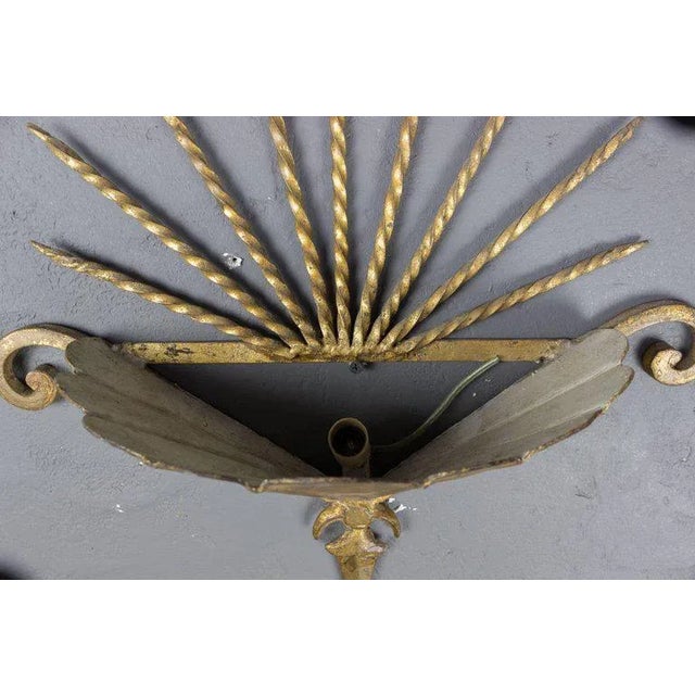 Large Spanish Gilt Metal Wall Light For Sale In New York - Image 6 of 7