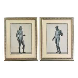 Pair of Photograph Prints of Antique Ancient Greek Male Nude Sculpture