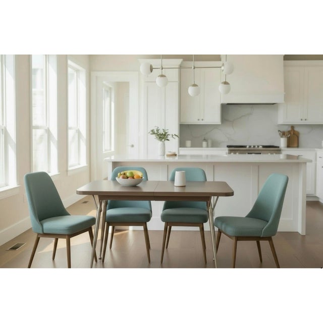 Great vintage table and leaf, no chairs. Great for a vintage or Mid Century Modern kitchen table! Sturdy. The size is...