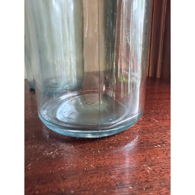 Mid-20th Century Laboratory Reagent Bottle With Ground Glass Stopper Narrow Mouth Apothecary Glass Vessel For Sale - Image 10 of 15