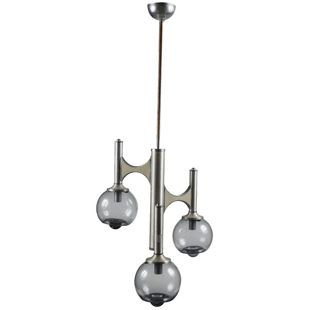 Space Age Three-Light Chandelier in the style of Mazzega For Sale - Image 10 of 10