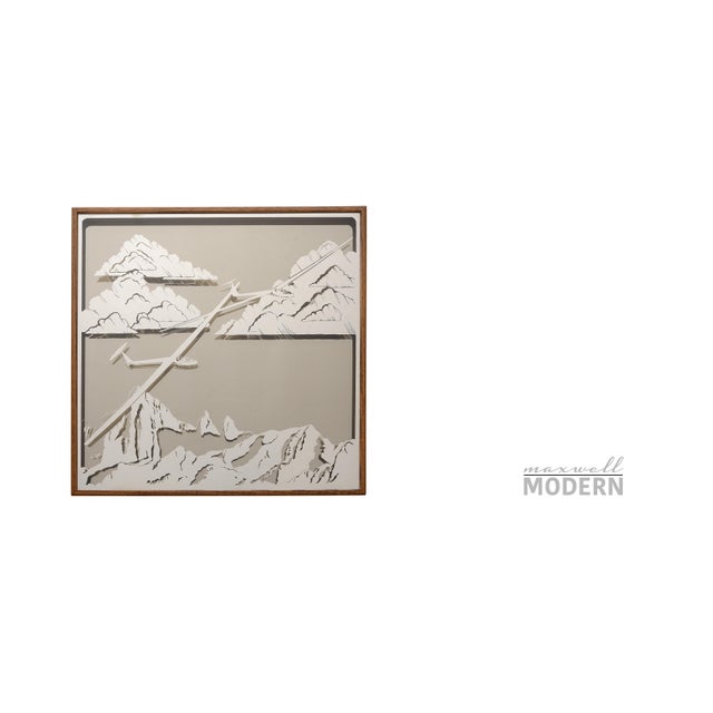 Mid-Century Modern Vintage 1970s Sailplanes Gliders Mirror Shadow Box For Sale - Image 3 of 14