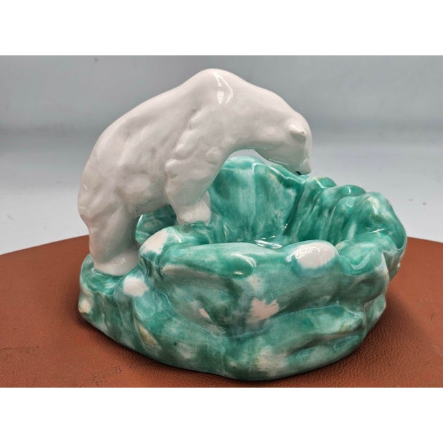 Ceramic Art Deco Porcelain Plate Bear by Ditmar Urbach, Czechoslovakia, 1930s For Sale - Image 7 of 8