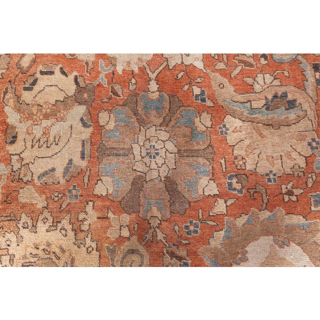 Antique Persian Tabriz Botanic Handmade Wool Rug For Sale - Image 4 of 10