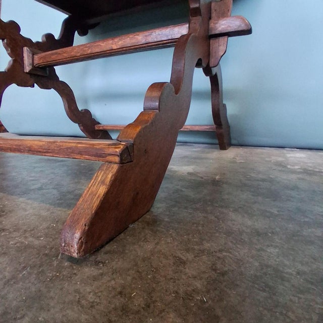 Brown Antique Oak Farm Table, 1700s For Sale - Image 8 of 18